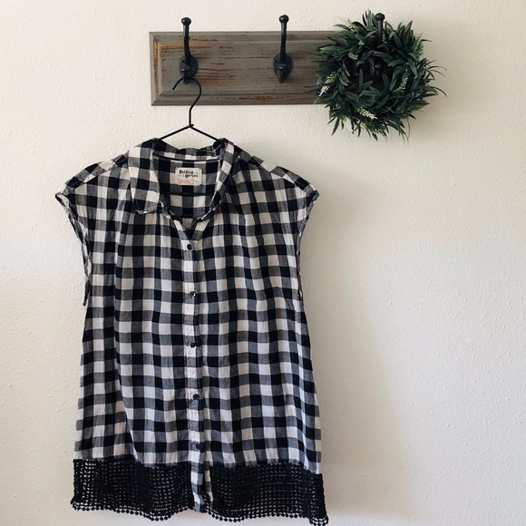 Anthropologie Tops - Anthro Holding Horses Black Gingham Blouse M